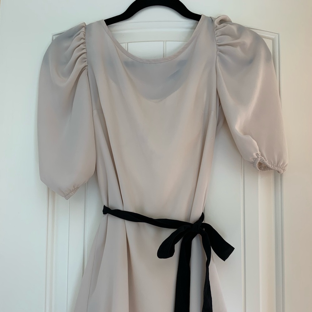 H&M Blush Midi Dress Black Tie